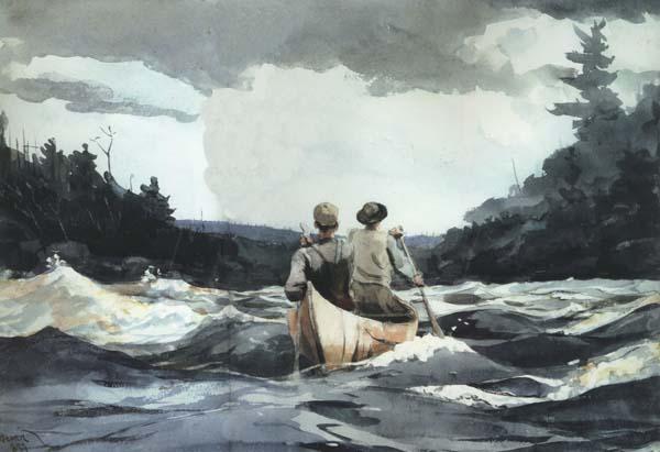 Winslow Homer Canoe in Rapids (mk44) oil painting image